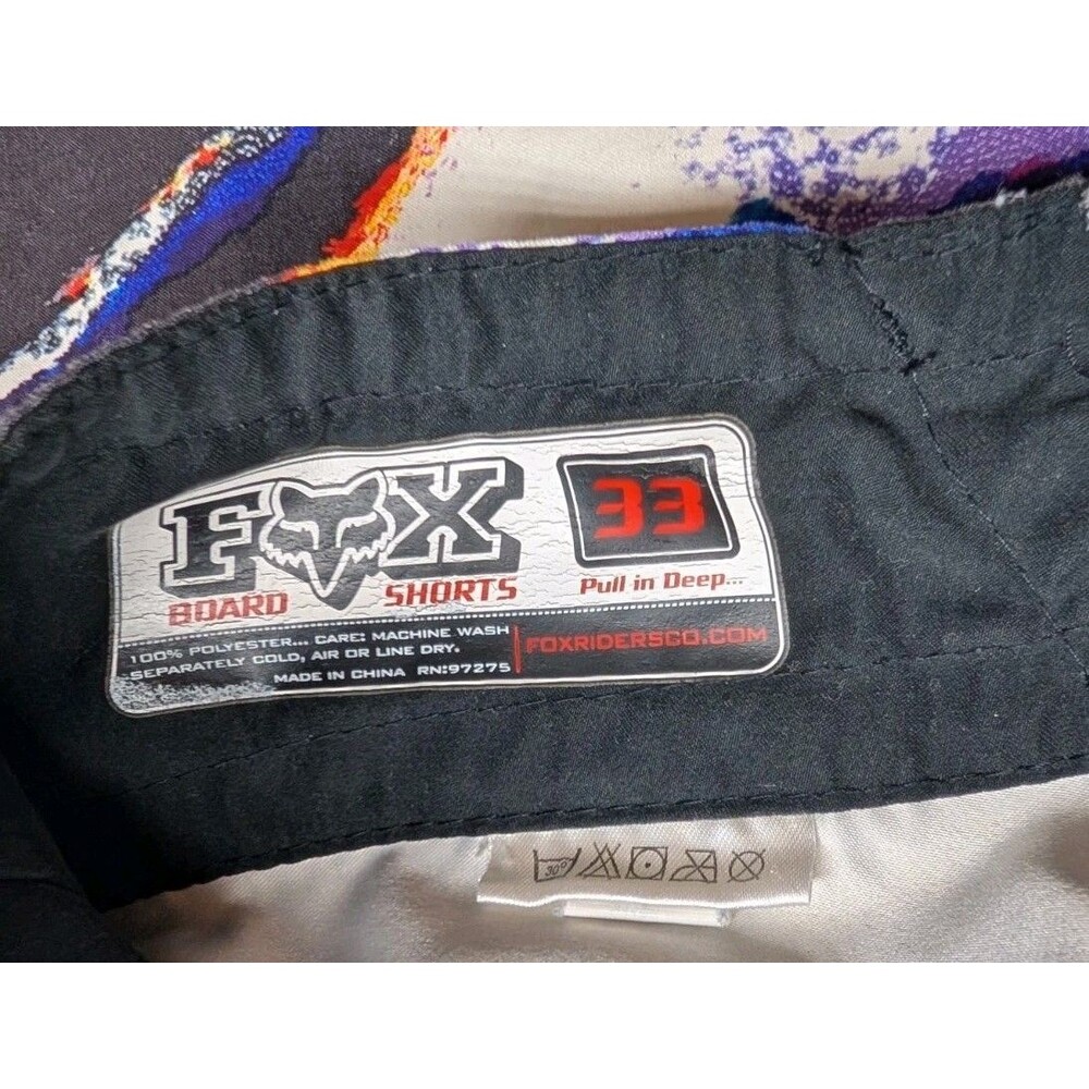 Y2K FOX Board Shorts Cargo Pocket Swim Trunks Mens Size 33 With Bottle Opener - Picture 8 of 9